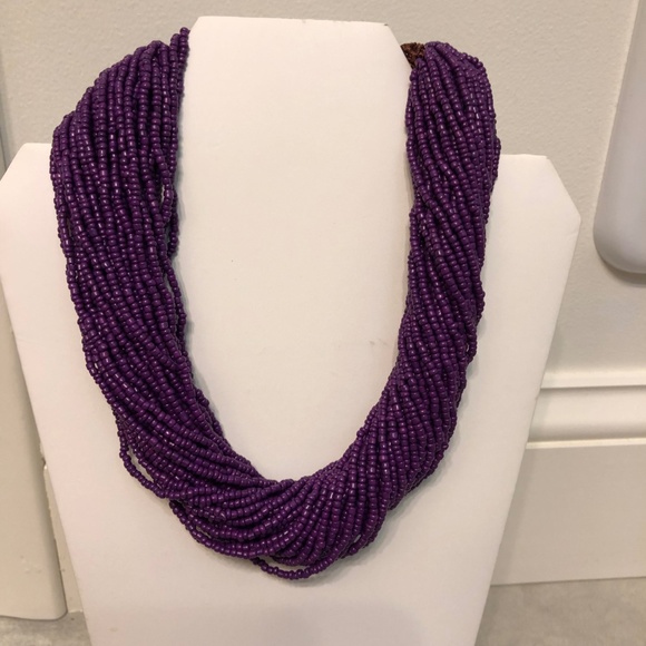 Purple Beaded Multi-Strand Necklace - Picture 4 of 15